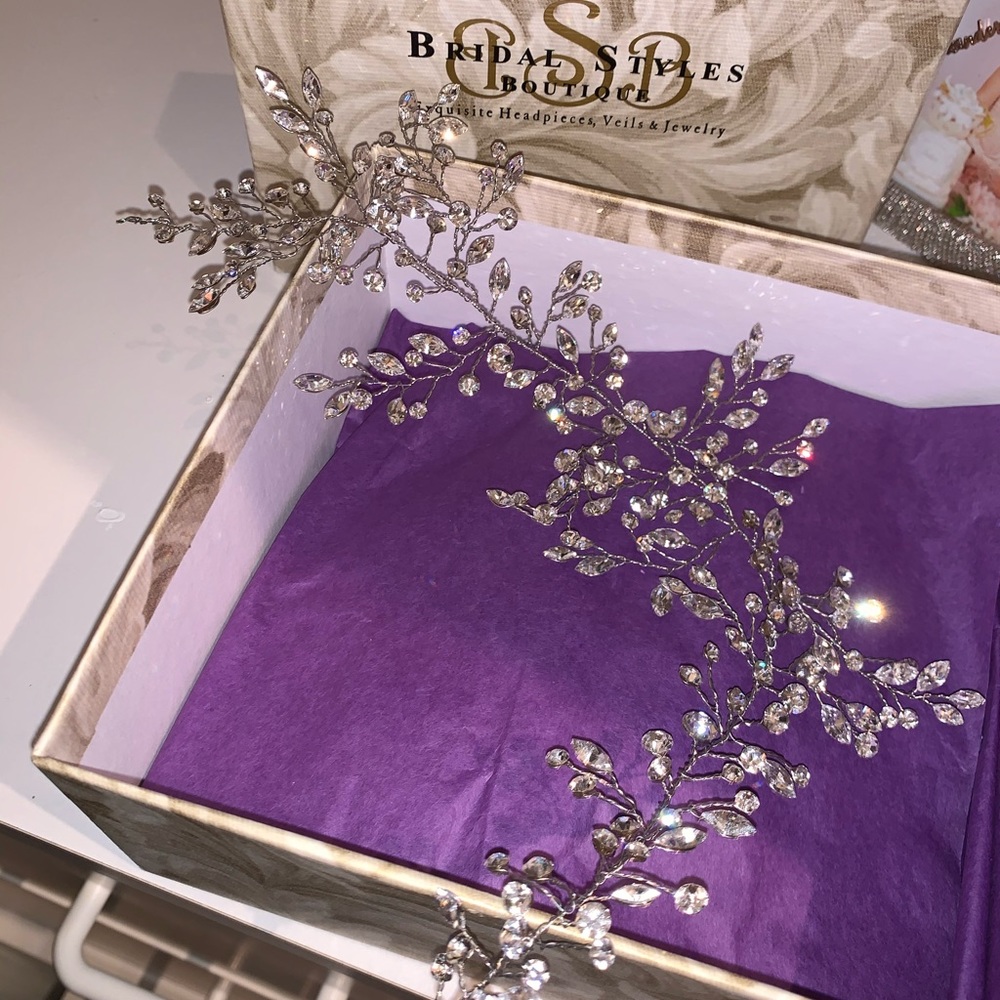 Swarovski crystal vine headpiece